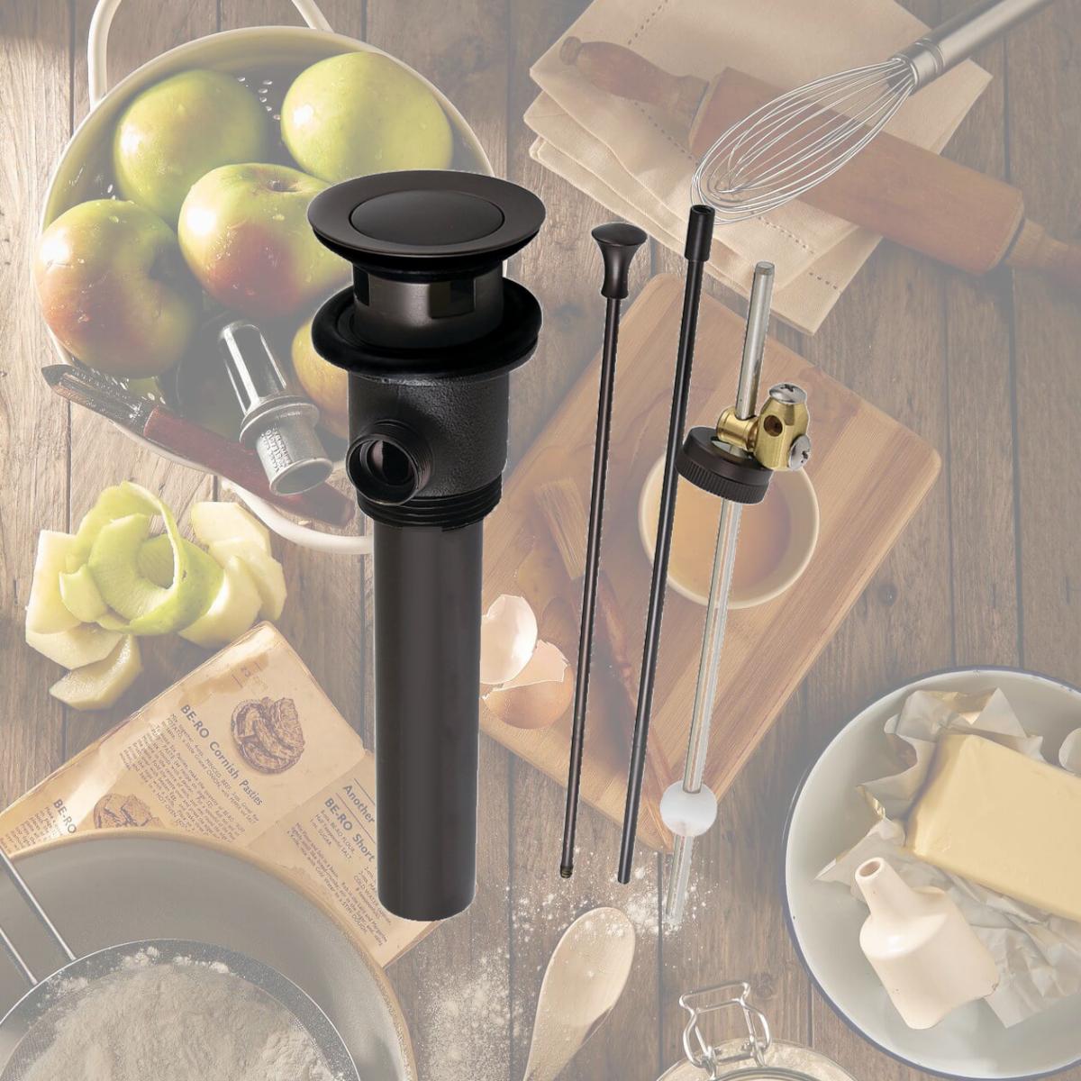 Picture of Kingston Brass KBT2125 16.25 in. 22 Gauge Brass Pop-Up Drain with Overflow & Extra Long Pop-Up Rod, Oil Rubbed Bronze