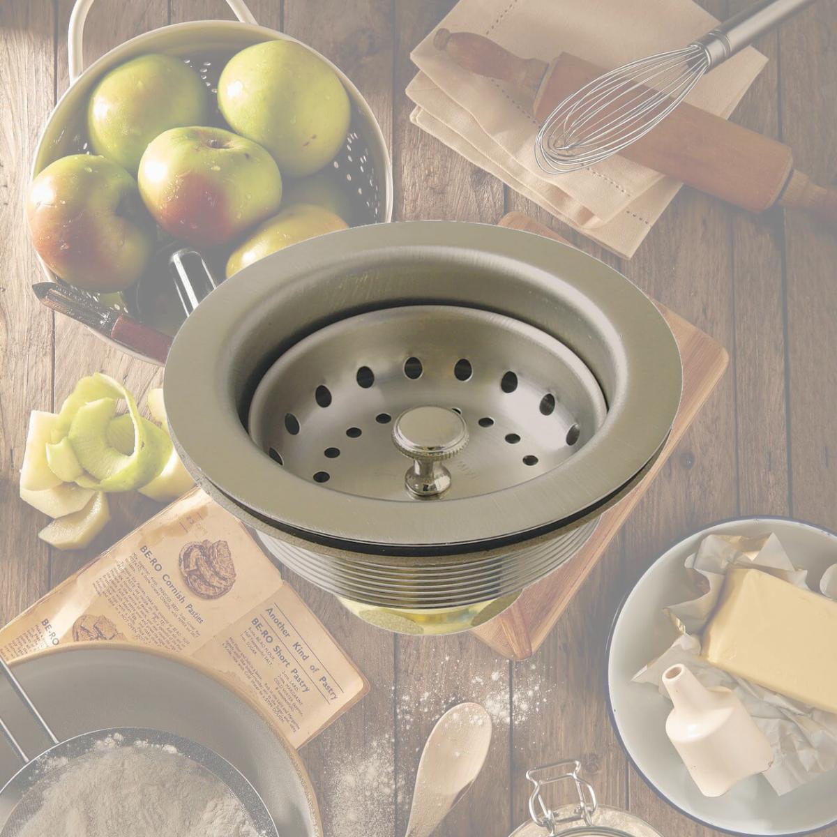 Picture of Kingston Brass K121BBN 3.5 in. Fresno Stainless Steel Kitchen Sink Basket Strainer, Brushed Nickel