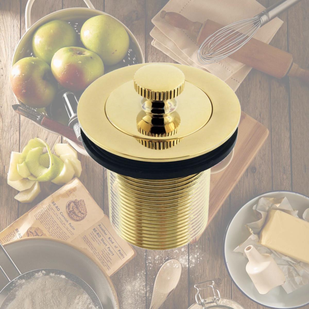 Picture of Kingston Brass DLT20PB 1.5 in. Lift & Turn Tub Drain with 2 in. Body Thread, Polished Brass