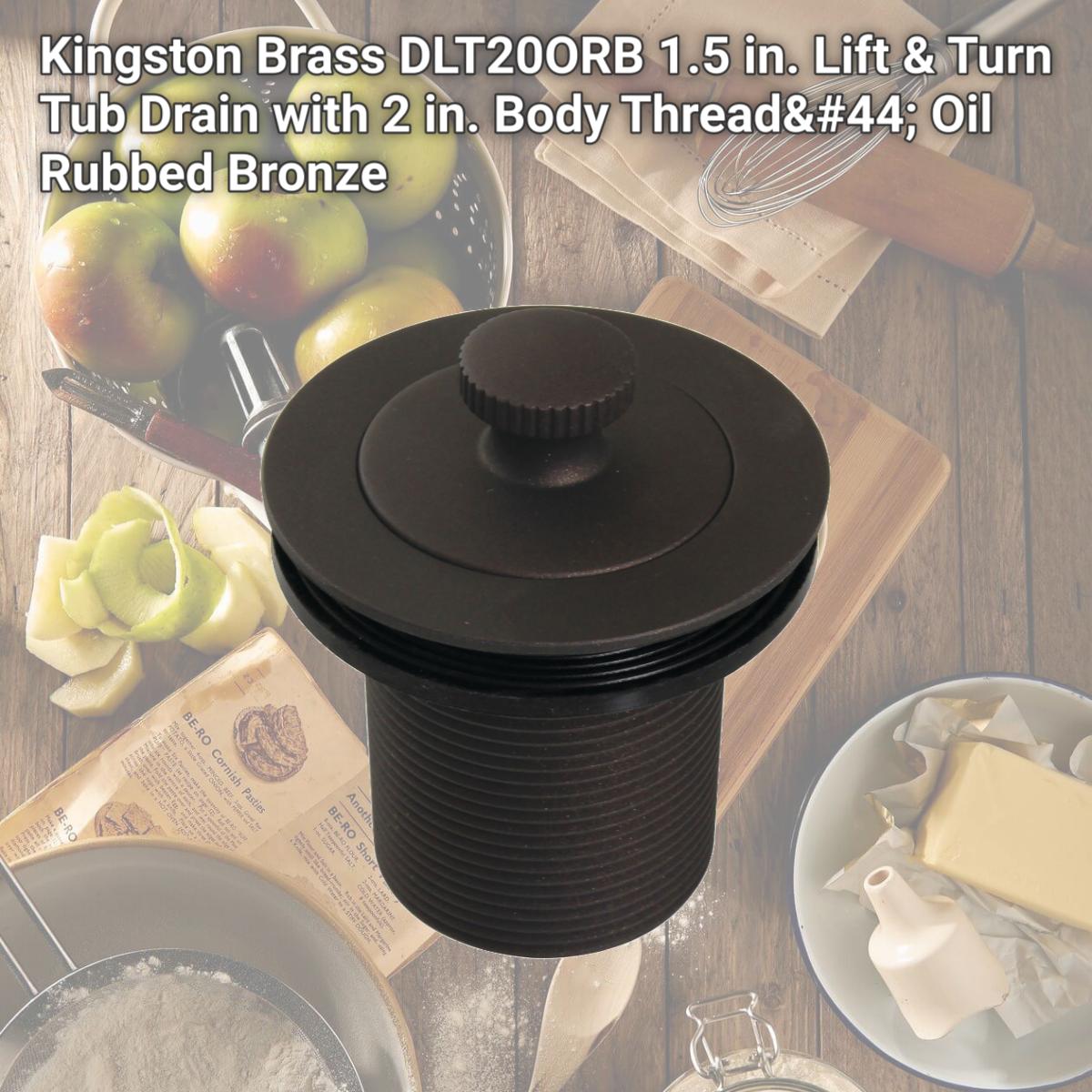 Picture of Kingston Brass DLT20ORB 1.5 in. Lift & Turn Tub Drain with 2 in. Body Thread, Oil Rubbed Bronze