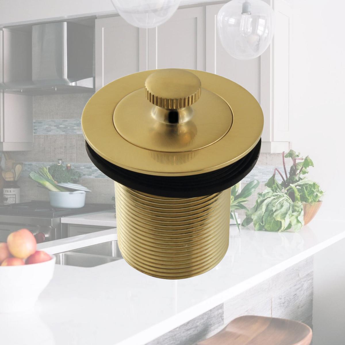 Picture of Kingston Brass DLT20SB 1.5 in. Lift & Turn Tub Drain with 2 in. Body Thread, Brushed Brass