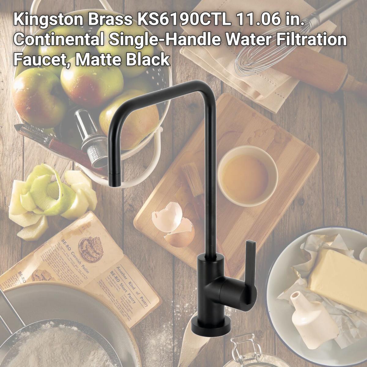 Picture of Kingston Brass KS6190CTL 11.06 in. Continental Single-Handle Water Filtration Faucet, Matte Black
