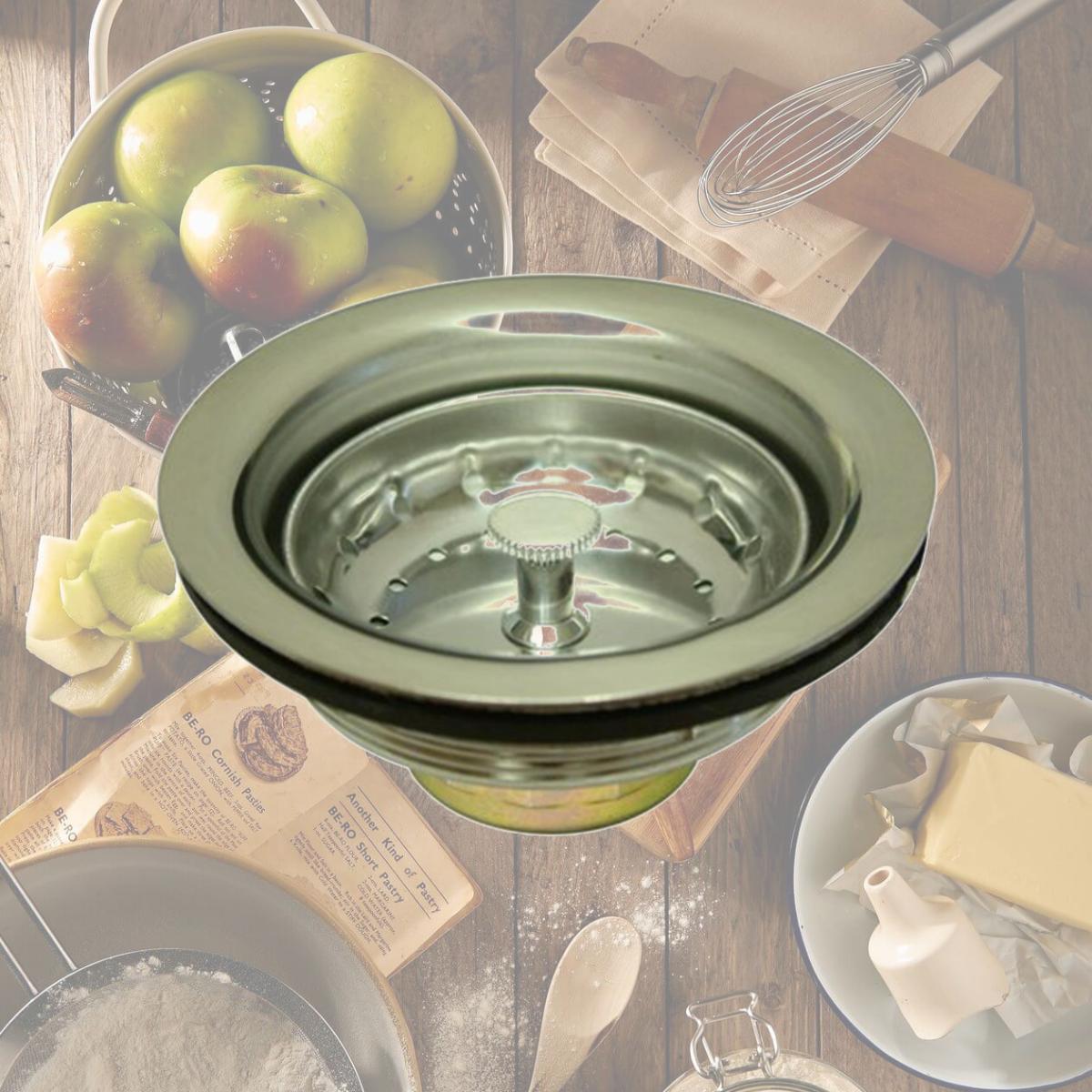 Picture of Kingston Brass K111 Stainless Steel Kitchen Basket Strainer- - D 4-.389 Inch X - H 2-.5 Inch