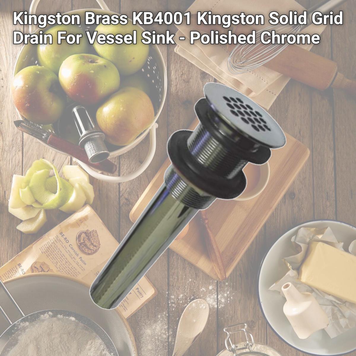 Picture of Kingston Brass KB4001 Kingston Solid Grid Drain For Vessel Sink - Polished Chrome