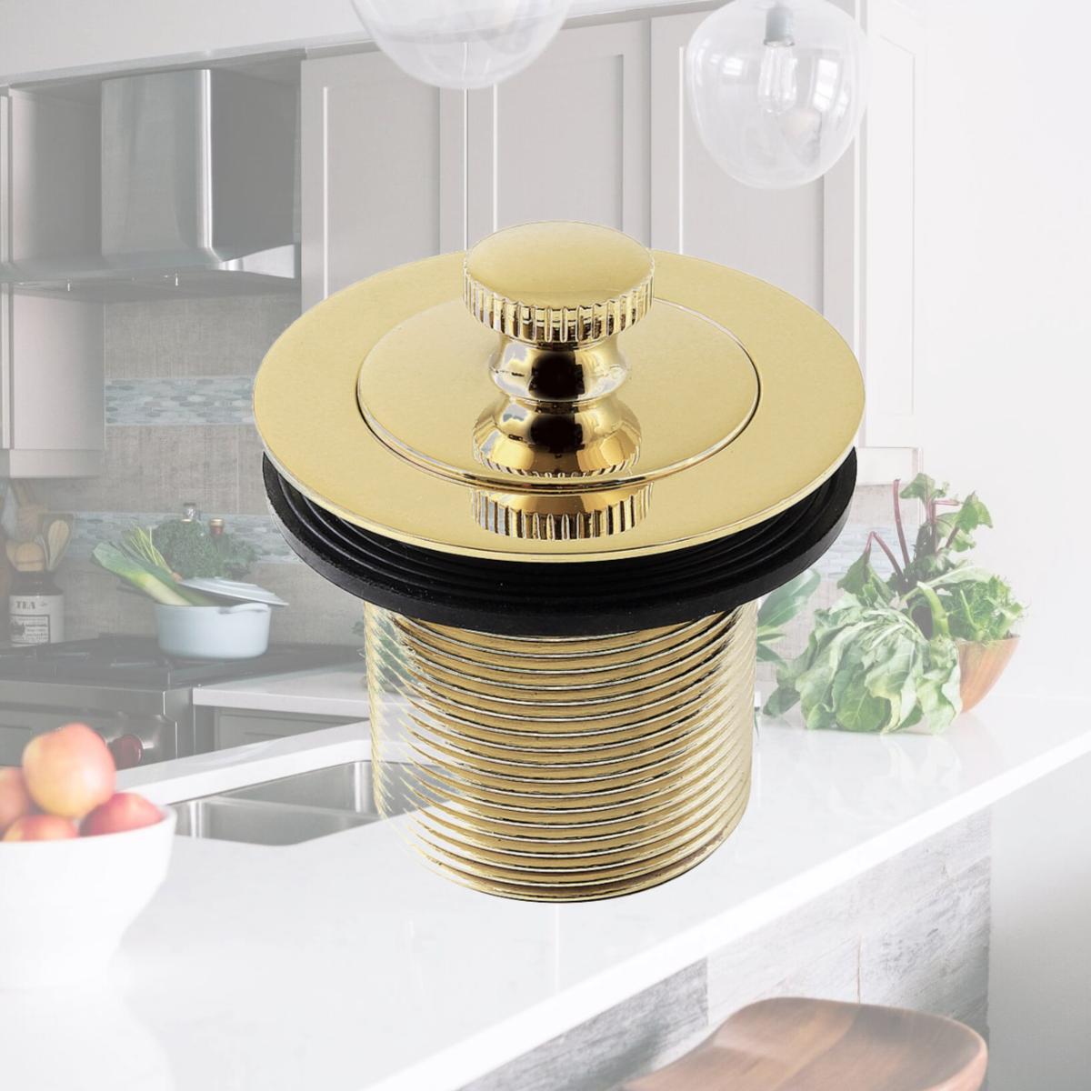 Picture of Kingston Brass DLT17PB 1.5 in. Lift & Turn Tub Drain with 1.75 in. Body Thread, Polished Brass