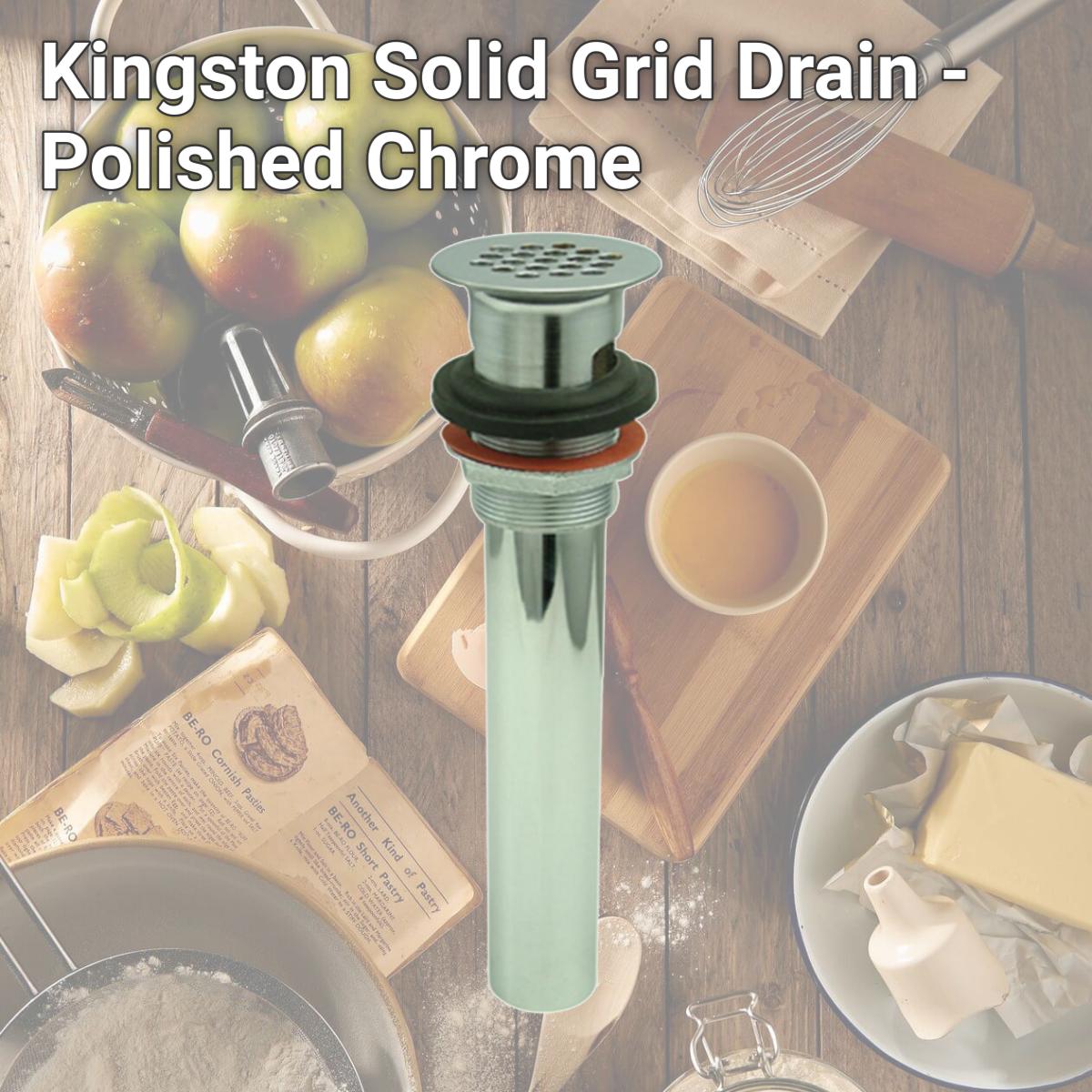 Picture of Kingston Brass KB5001 Kingston Solid Grid Drain - Polished Chrome