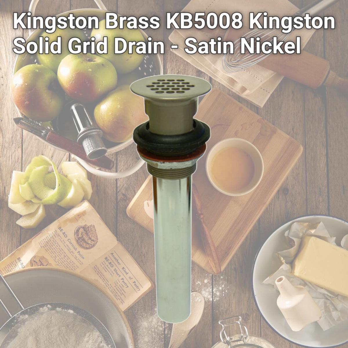 Picture of Kingston Brass KB5008 Kingston Solid Grid Drain - Satin Nickel