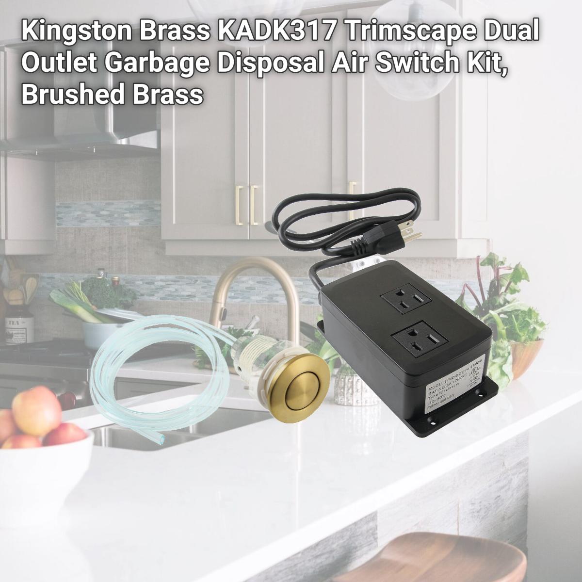 Picture of Kingston Brass KADK317 Trimscape Dual Outlet Garbage Disposal Air Switch Kit, Brushed Brass