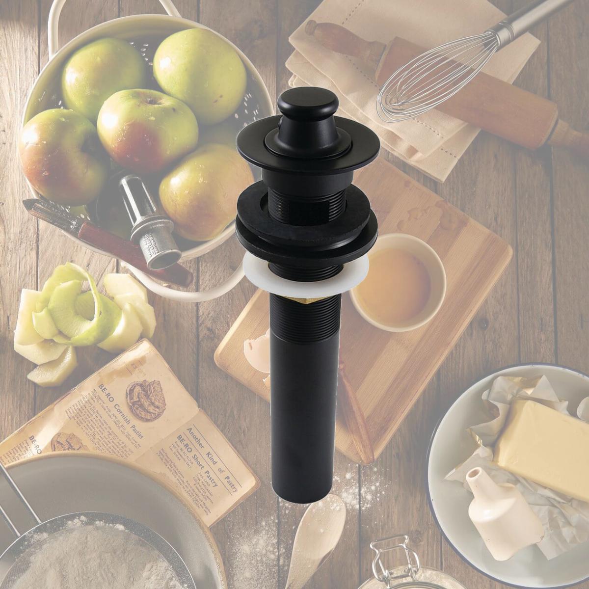 Picture of Kingston Brass KB3000 17 ga Lift & Turn Sink Drain with Overflow, Matte Black