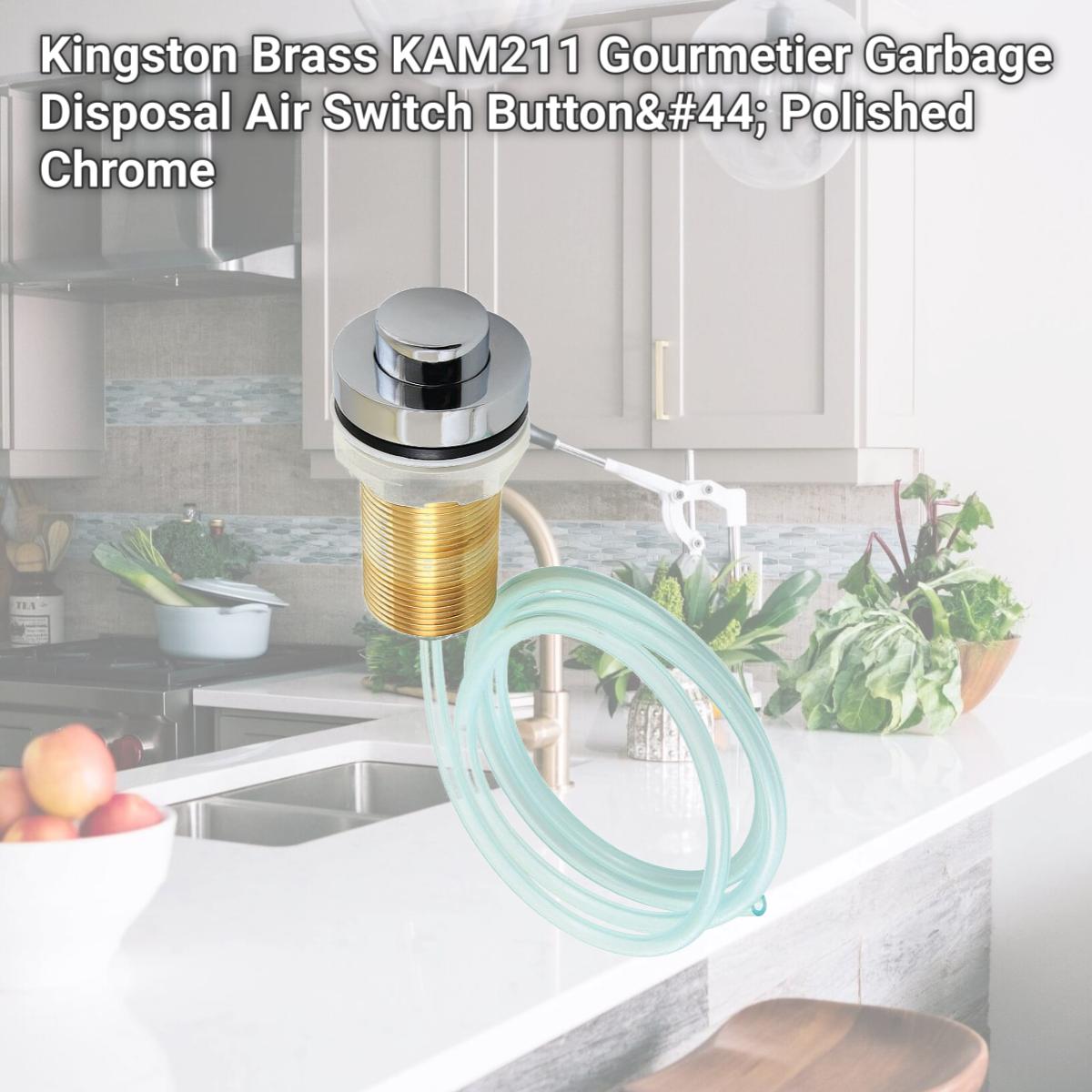 Picture of Kingston Brass KAM211 Gourmetier Garbage Disposal Air Switch Button, Polished Chrome