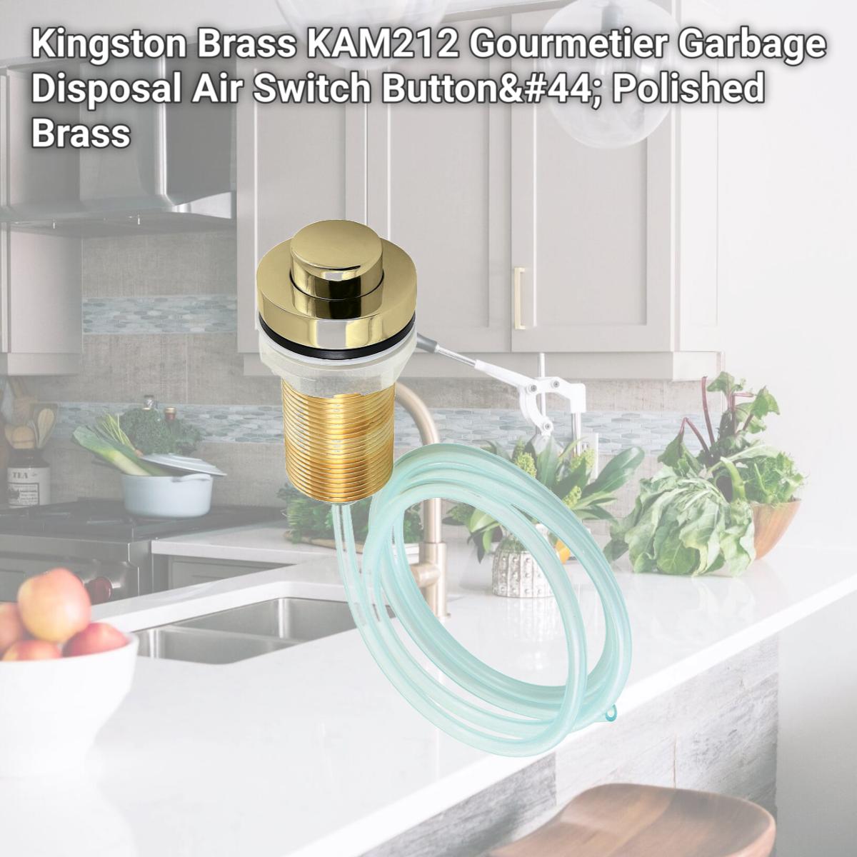 Picture of Kingston Brass KAM212 Gourmetier Garbage Disposal Air Switch Button, Polished Brass