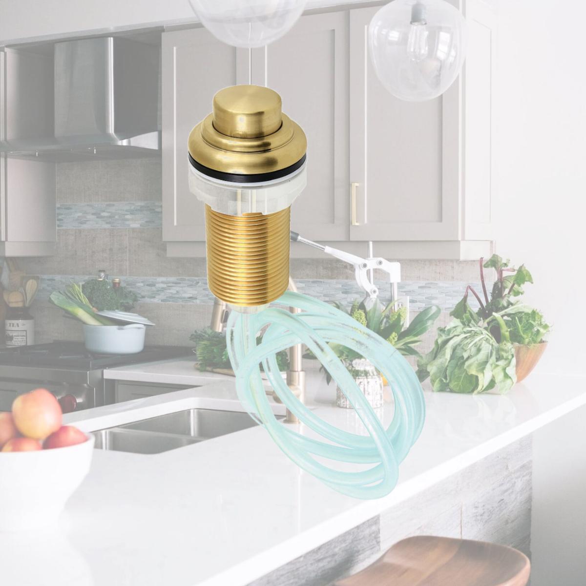 Picture of Kingston Brass KAT217 Gourmetier Garbage Disposal Air Switch Button, Brushed Brass