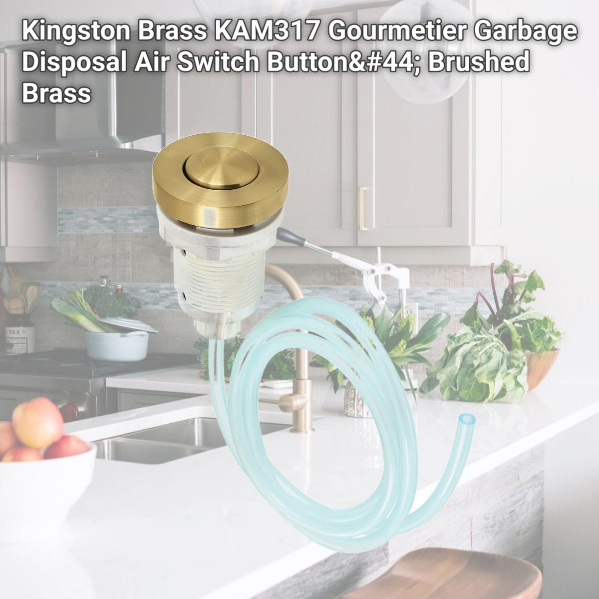 Picture of Kingston Brass KAM317 Gourmetier Garbage Disposal Air Switch Button, Brushed Brass