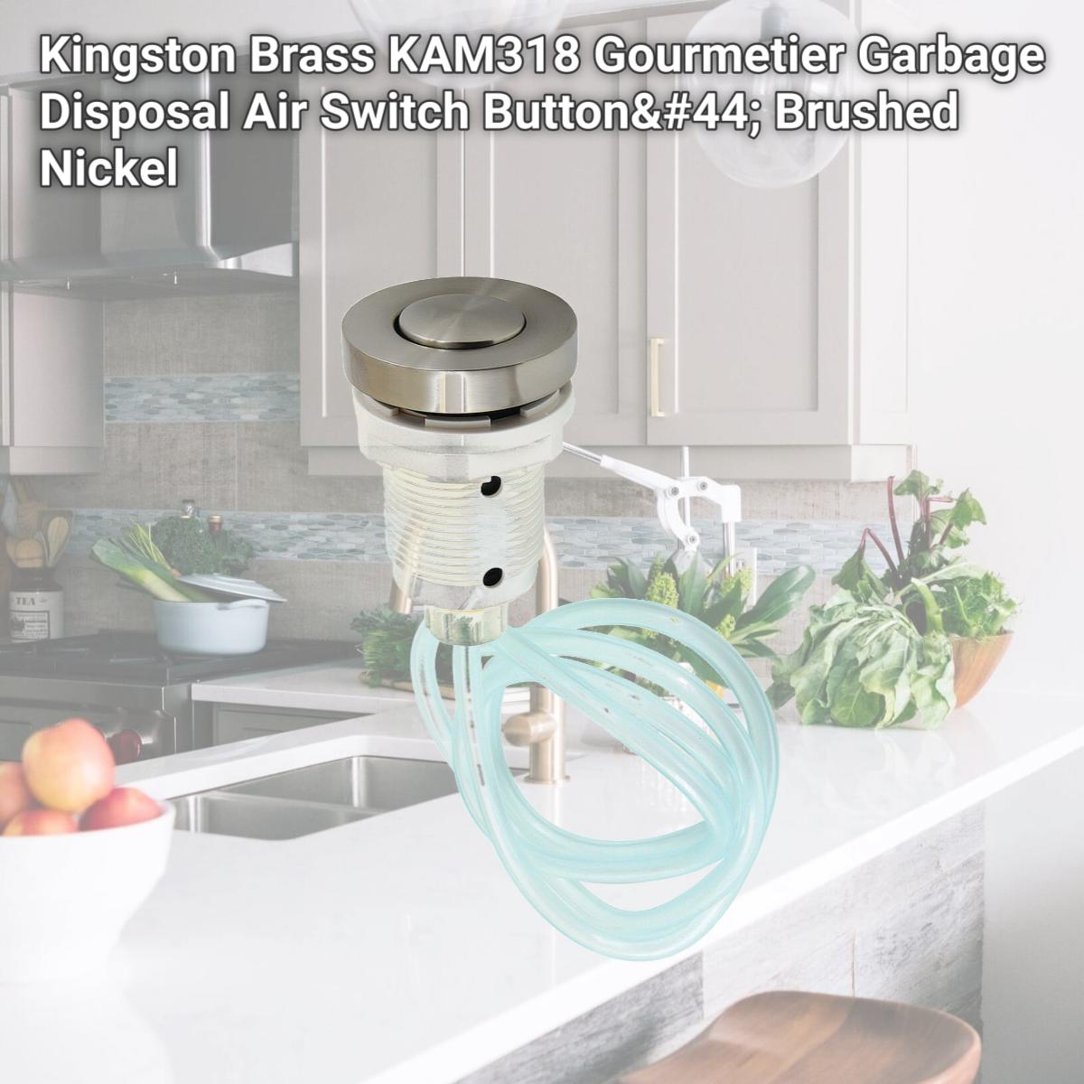 Picture of Kingston Brass KAM318 Gourmetier Garbage Disposal Air Switch Button, Brushed Nickel