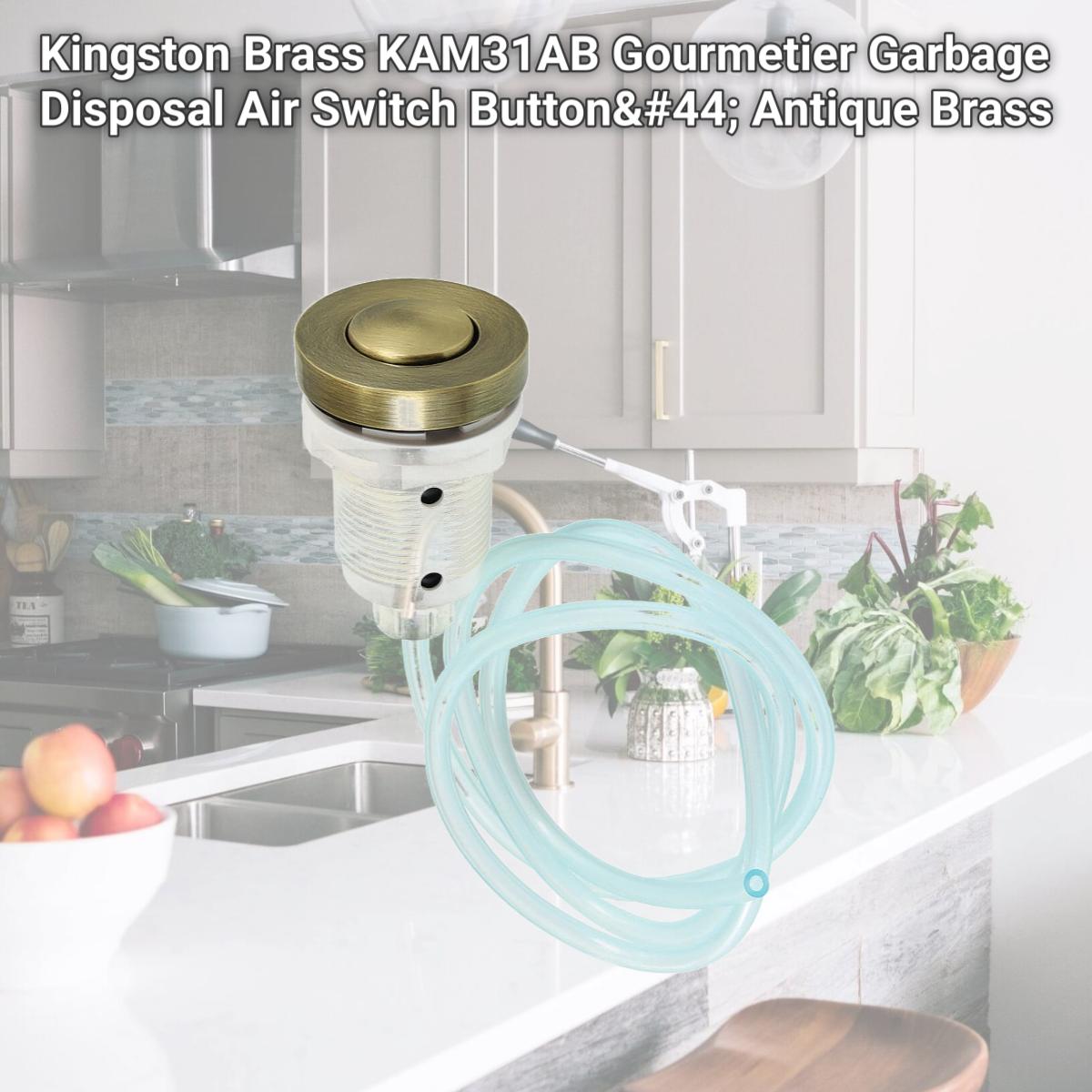 Picture of Kingston Brass KAM31AB Gourmetier Garbage Disposal Air Switch Button, Antique Brass