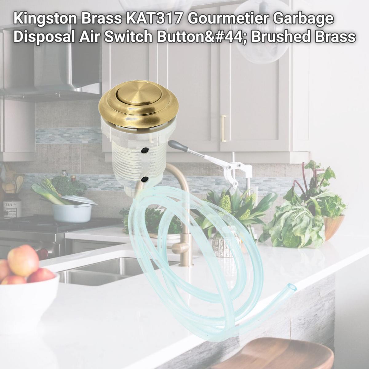 Picture of Kingston Brass KAT317 Gourmetier Garbage Disposal Air Switch Button, Brushed Brass