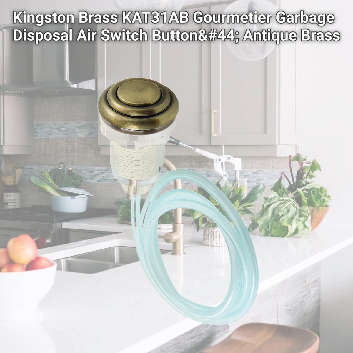 Picture of Kingston Brass KAT31AB Gourmetier Garbage Disposal Air Switch Button, Antique Brass