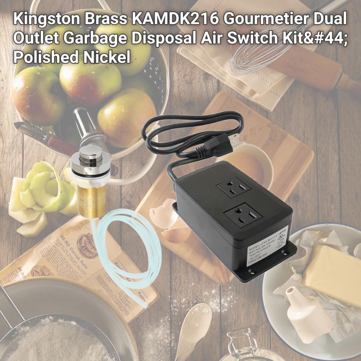 Picture of Kingston Brass KAMDK216 Gourmetier Dual Outlet Garbage Disposal Air Switch Kit, Polished Nickel
