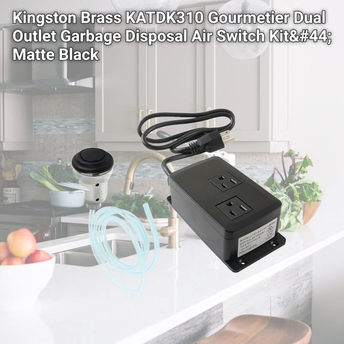 Picture of Kingston Brass KATDK310 Gourmetier Dual Outlet Garbage Disposal Air Switch Kit, Matte Black
