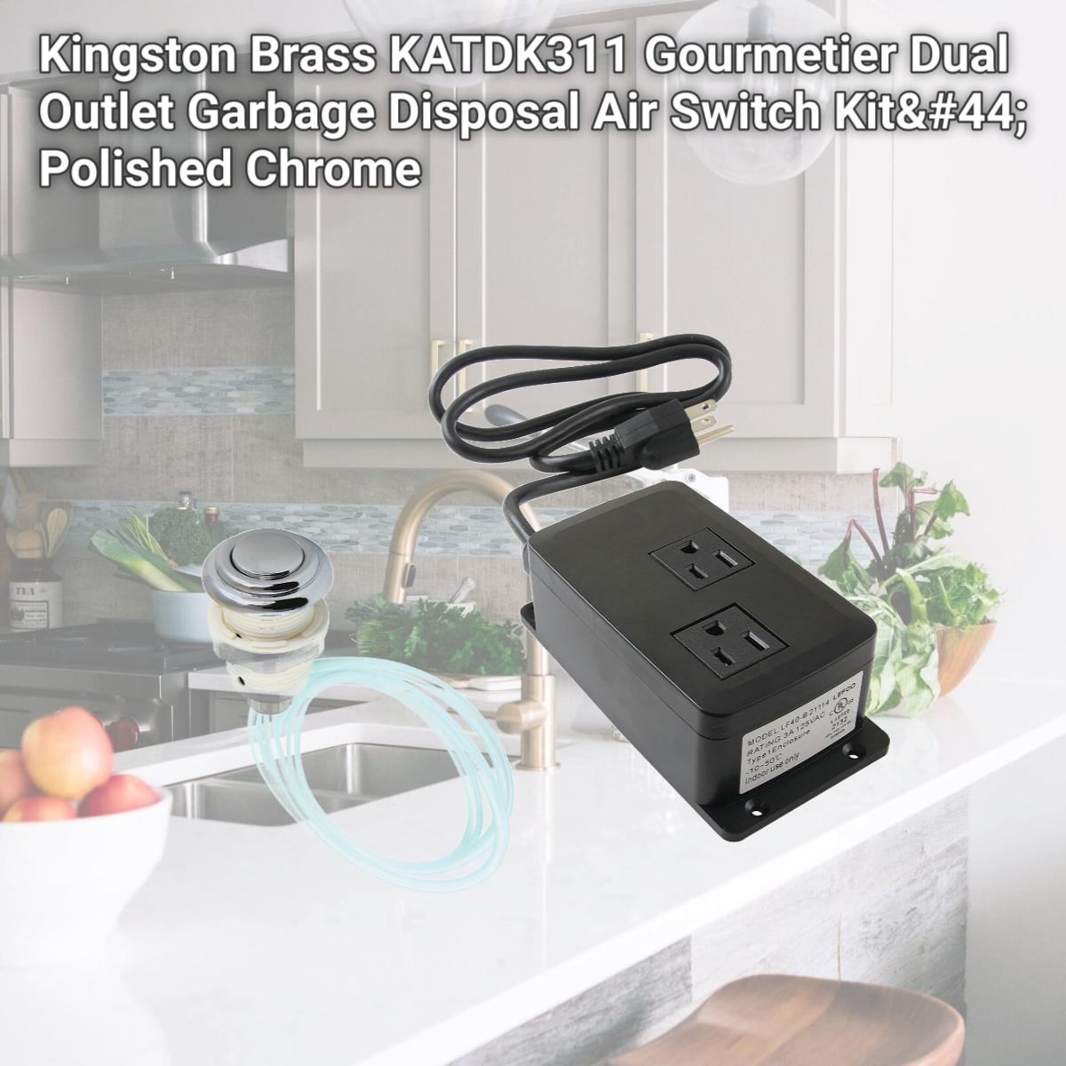 Picture of Kingston Brass KATDK311 Gourmetier Dual Outlet Garbage Disposal Air Switch Kit, Polished Chrome