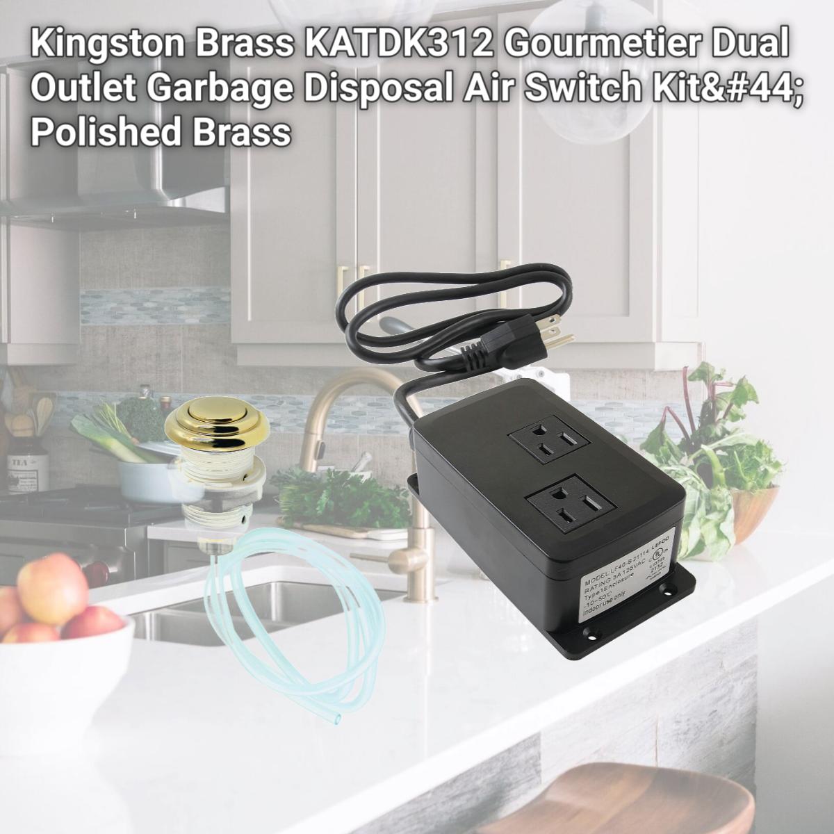 Picture of Kingston Brass KATDK312 Gourmetier Dual Outlet Garbage Disposal Air Switch Kit, Polished Brass