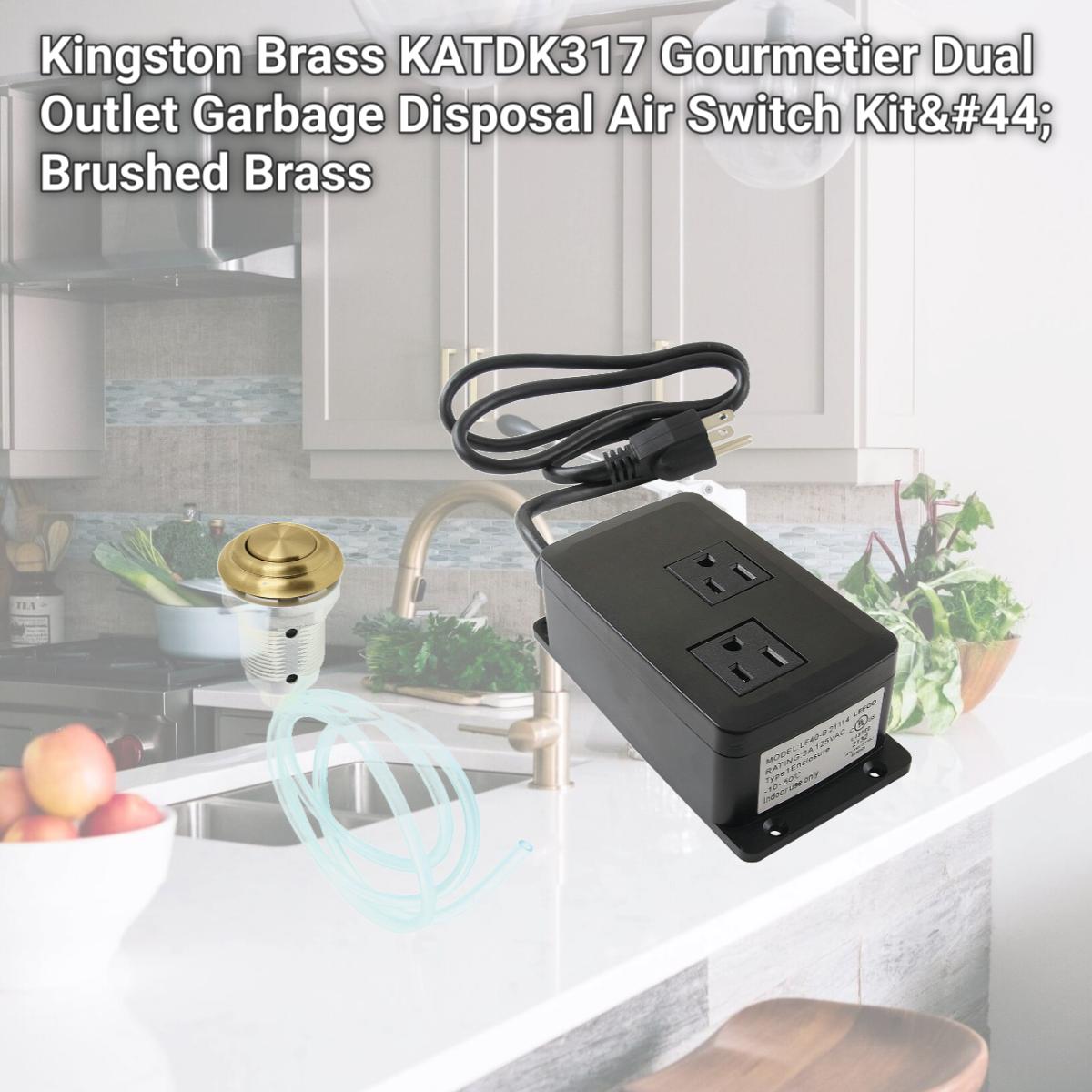 Picture of Kingston Brass KATDK317 Gourmetier Dual Outlet Garbage Disposal Air Switch Kit, Brushed Brass