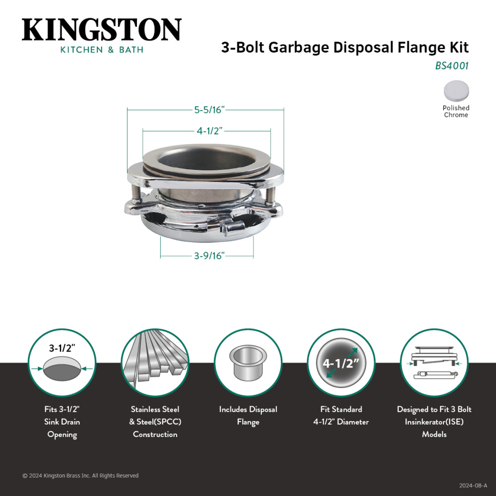 Picture of Kingston Brass BS4001 Made to Match Garbage Disposal Flange - Chrome