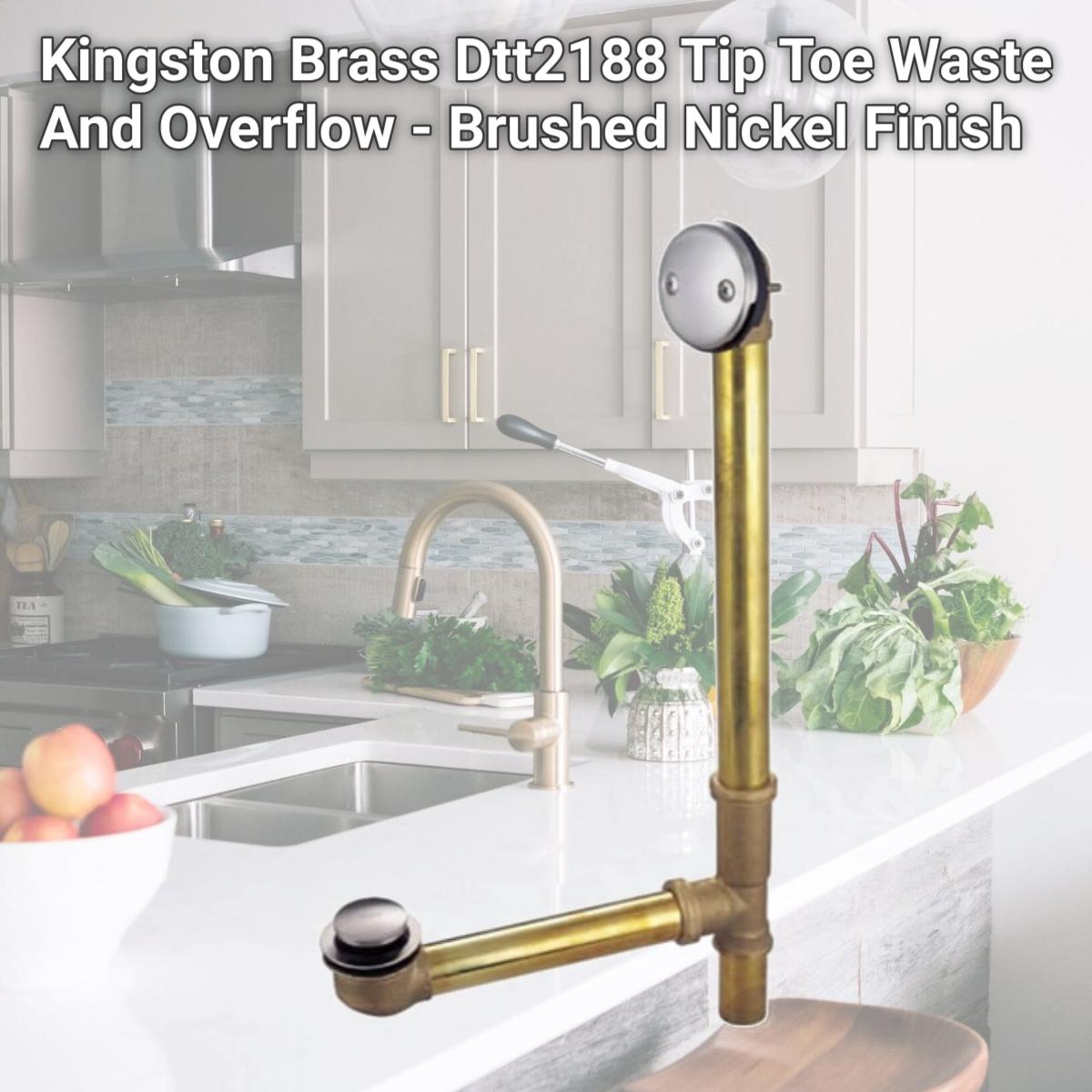 Picture of Kingston Brass Dtt2188 Tip Toe Waste And Overflow - Brushed Nickel Finish