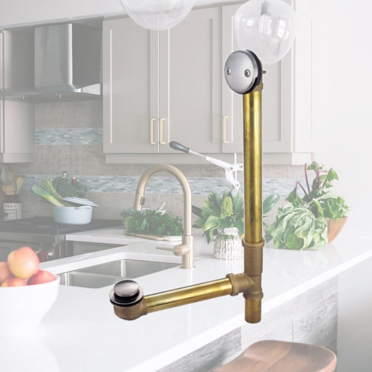Picture of Kingston Brass Dtt2188 Tip Toe Waste And Overflow - Brushed Nickel Finish