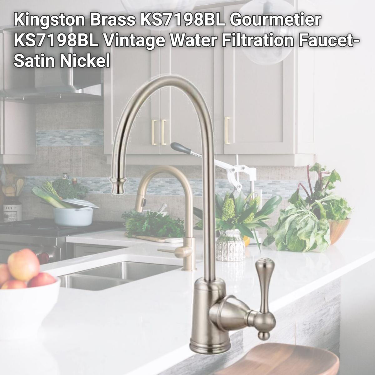 Picture of Kingston Brass KS7198BL Gourmetier KS7198BL Vintage Water Filtration Faucet- Satin Nickel