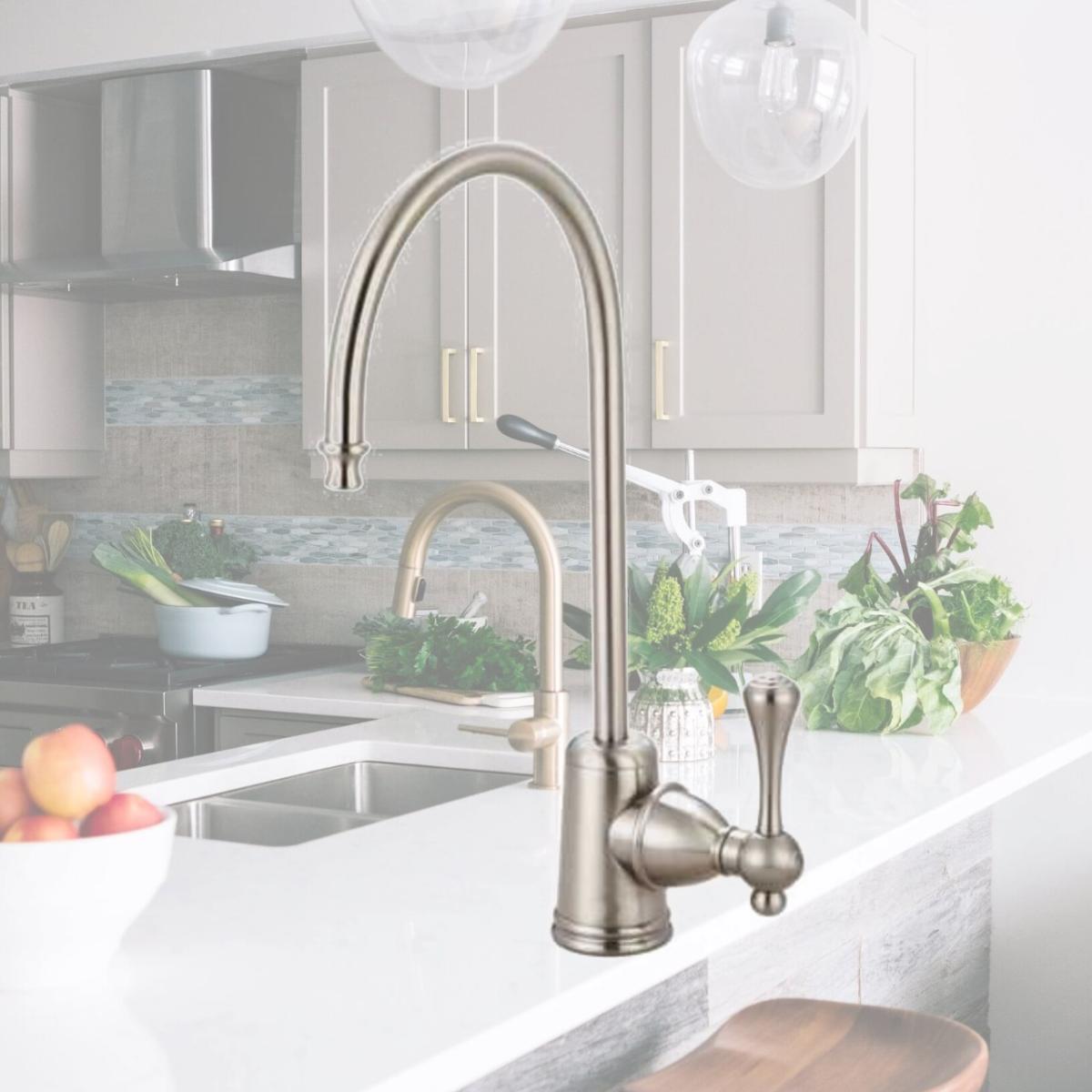 Picture of Kingston Brass KS7198BL Gourmetier KS7198BL Vintage Water Filtration Faucet- Satin Nickel