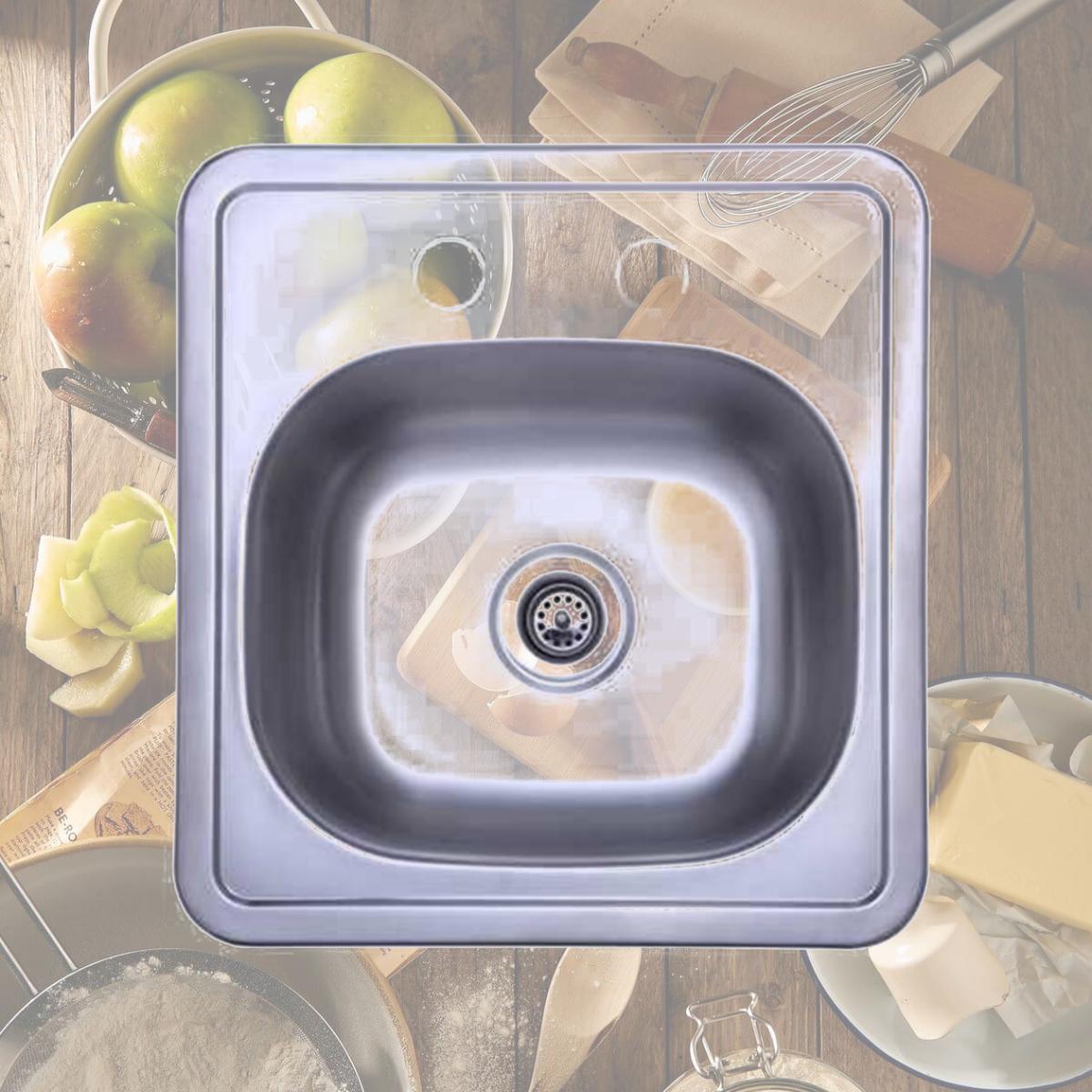 Picture of Kingston Brass GKTS1515 Gourmetier GKTS1515 Self-Rimming Single Bowl Bar Sink  Brushed Nickel