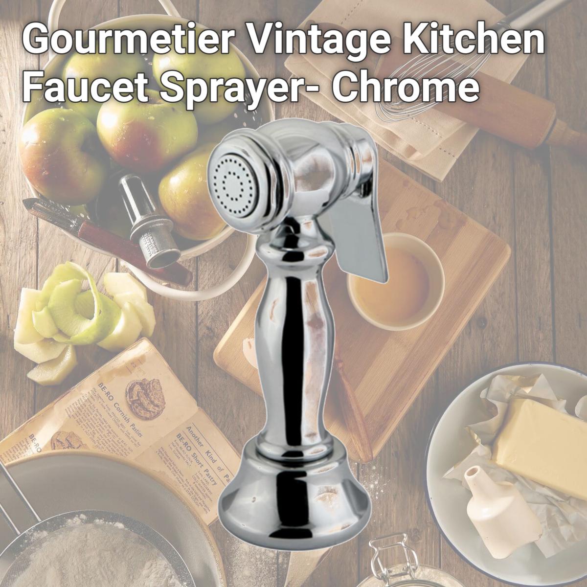 Picture of Kingston Brass CCRP1K1SPR Gourmetier Vintage Kitchen Faucet Sprayer- Chrome