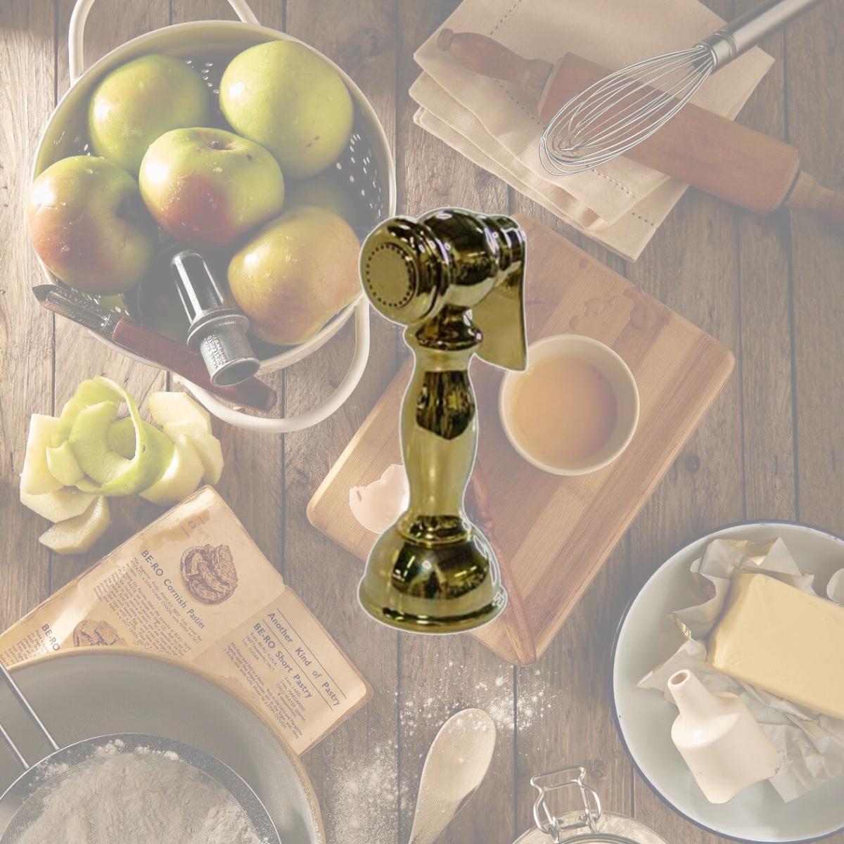 Picture of Kingston Brass CCRP1K2SPR Gourmetier Vintage Kitchen Faucet Sprayer- Polished Brass