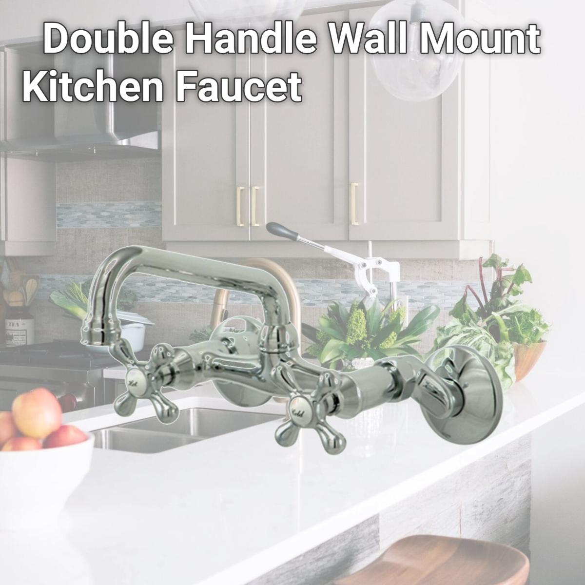 Picture of Kingston Brass KS213C Double Handle Wall Mount Kitchen Faucet