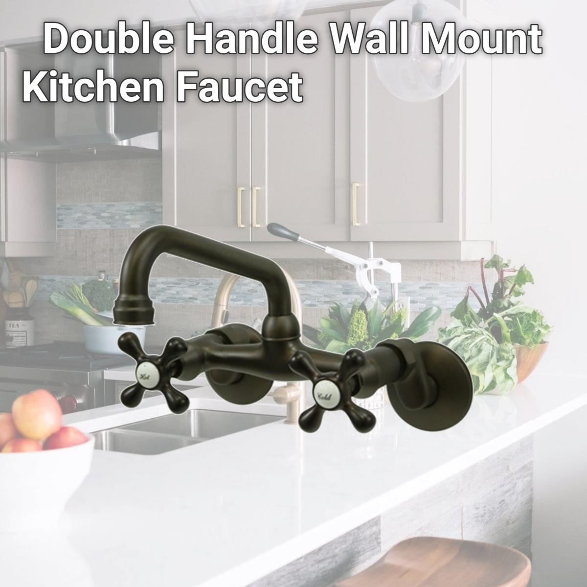 Picture of Kingston Brass KS213ORB Double Handle Wall Mount Kitchen Faucet