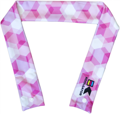 Cw-r-pi1 Cooling Neck Wrap - Pink Geometric Design