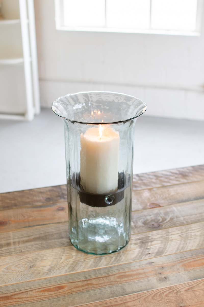 UPC 723472012547 product image for CV839 7 x 15 in. Ribbed Glass Candle Cylinder with Rustic Insert - Medium | upcitemdb.com