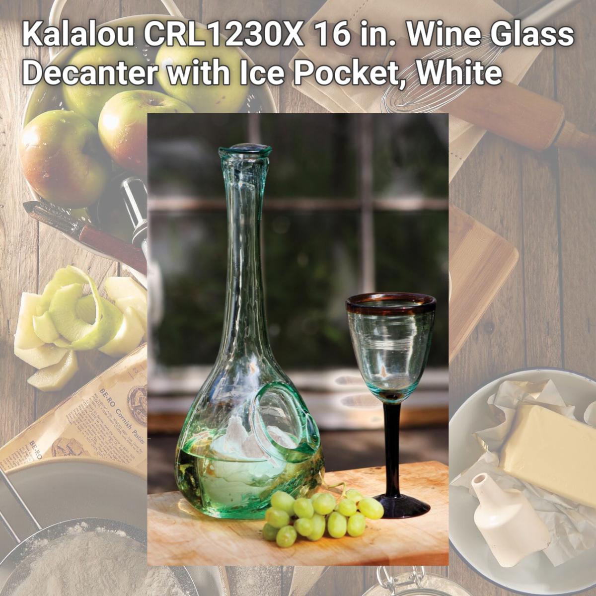 Picture of Kalalou CRL1230X 16 in. Wine Glass Decanter with Ice Pocket, White