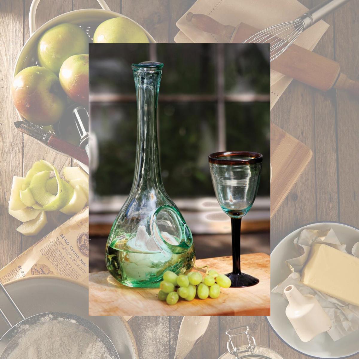 Picture of Kalalou CRL1230X 16 in. Wine Glass Decanter with Ice Pocket, White