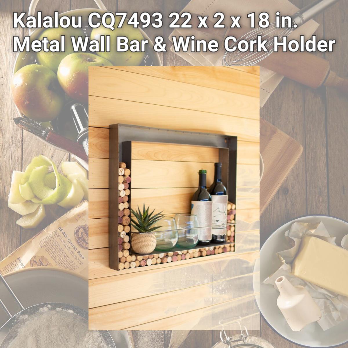 Picture of Kalalou CQ7493 22 x 2 x 18 in. Metal Wall Bar & Wine Cork Holder