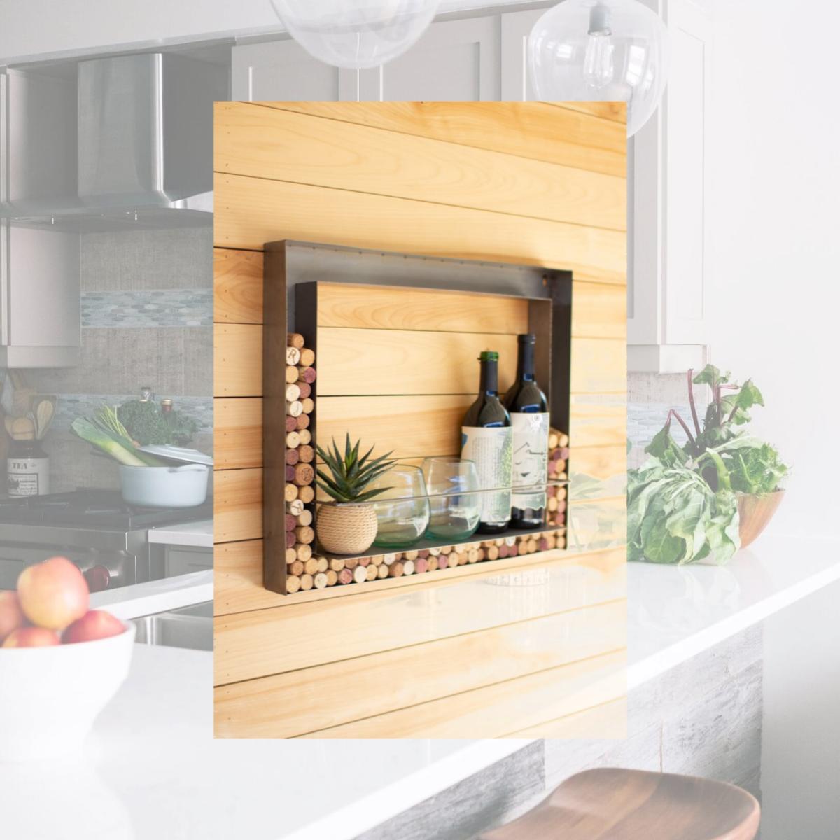 Picture of Kalalou CQ7493 22 x 2 x 18 in. Metal Wall Bar & Wine Cork Holder