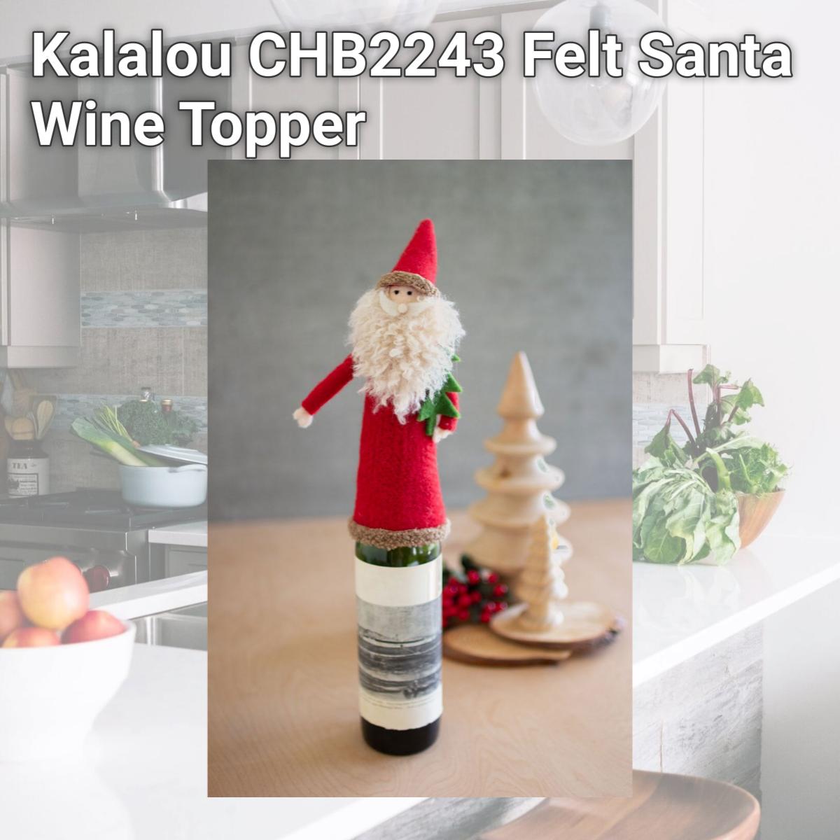 Picture of Kalalou CHB2243 Felt Santa Wine Topper