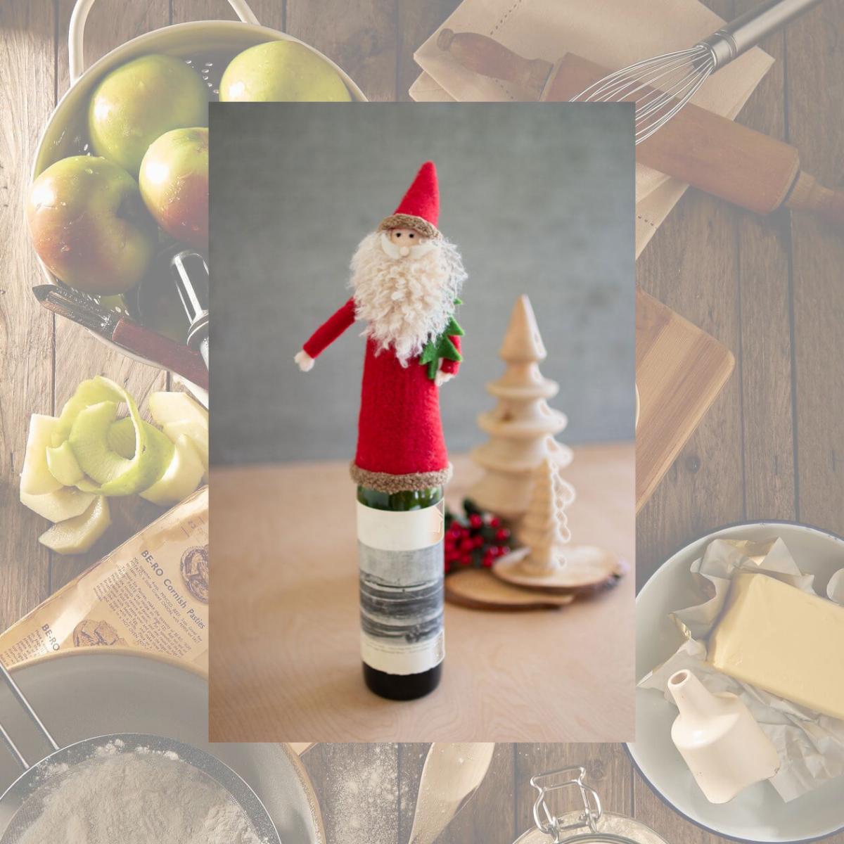 Picture of Kalalou CHB2243 Felt Santa Wine Topper