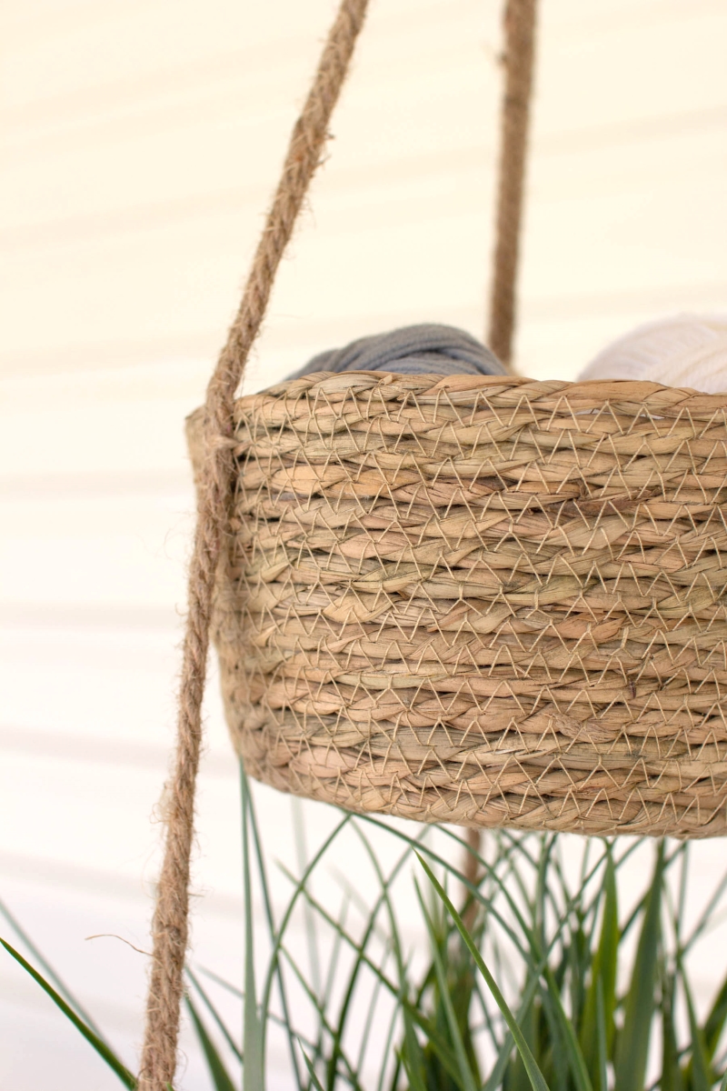 Picture of Kalalou CGRA1052 Two Tiered Natural Hanging Seagrass Basket
