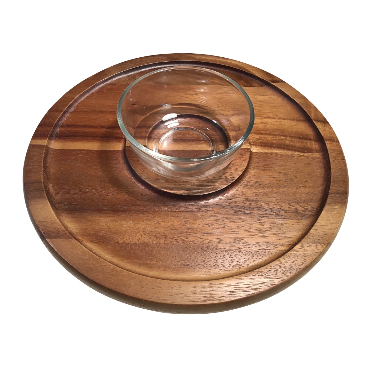 322g 12 Dia. Chip & Dip Serving Tray With Glass Bowl