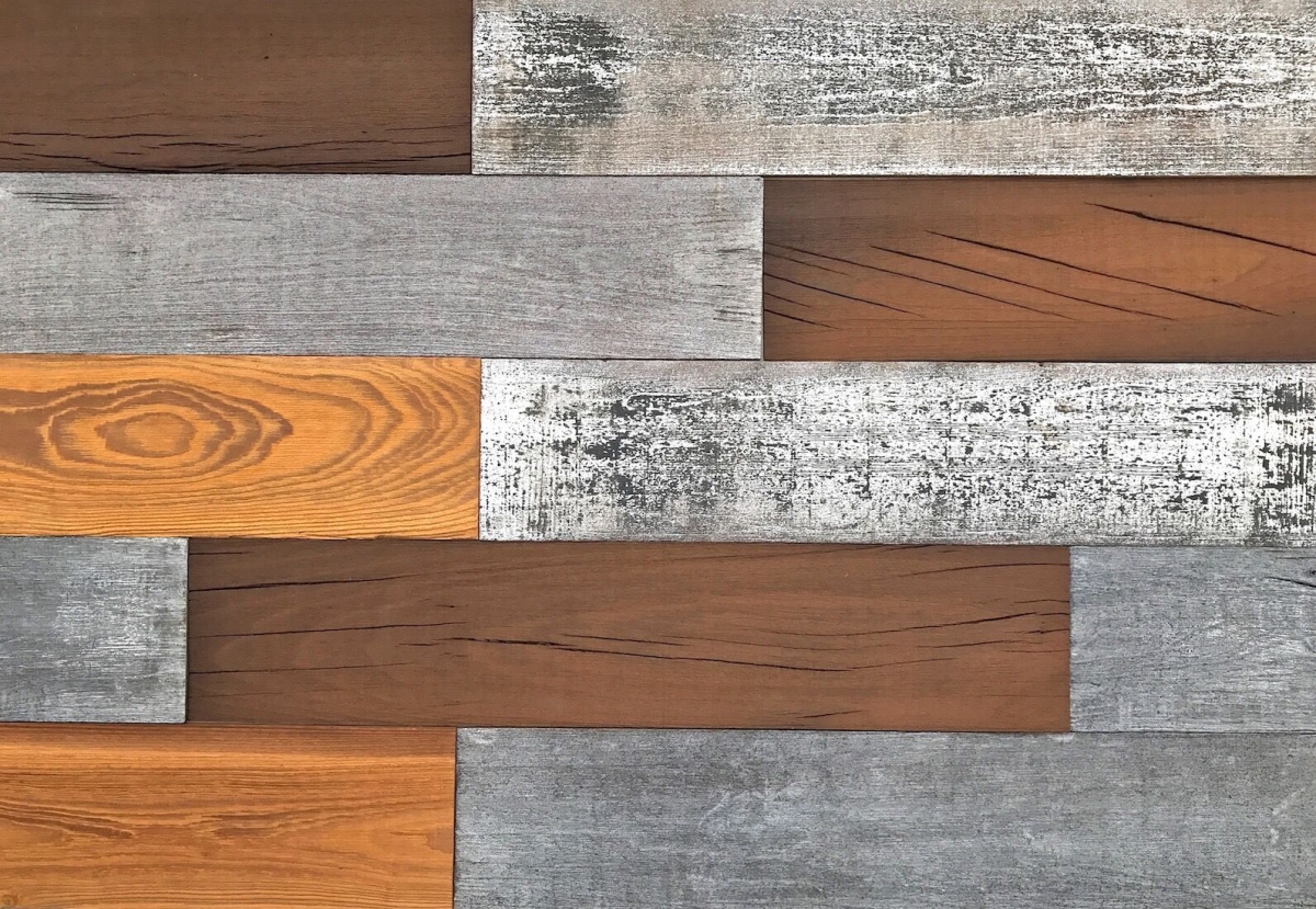 11337 0.25 X 5 X 24 In. 3d Mixed Wood Reclaimed Diy Installation Wall Planks, Case Of 12