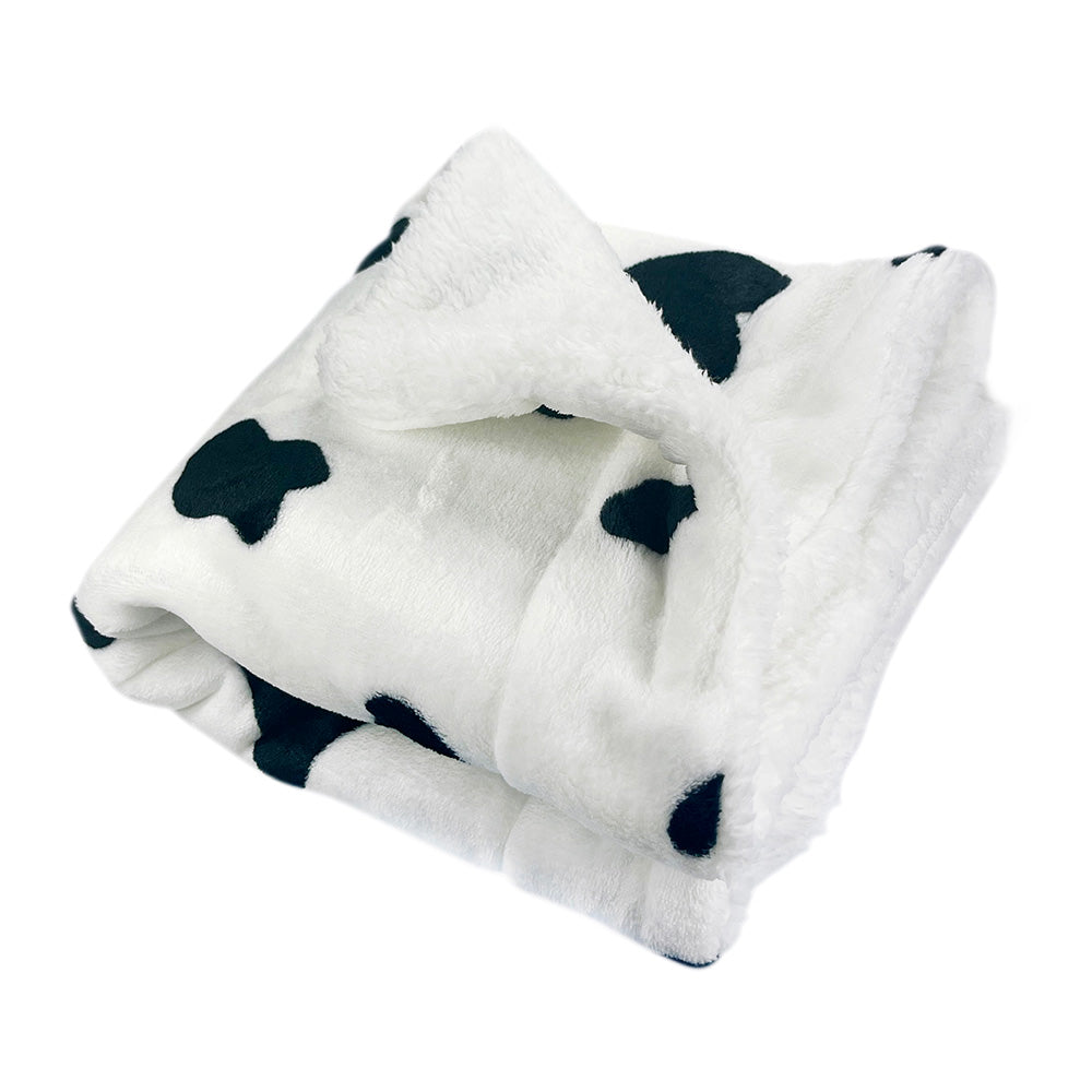 Picture of Klippo KBLNK100L Ultra Plush Moo Cow Blanket&#44; White & Black - Large
