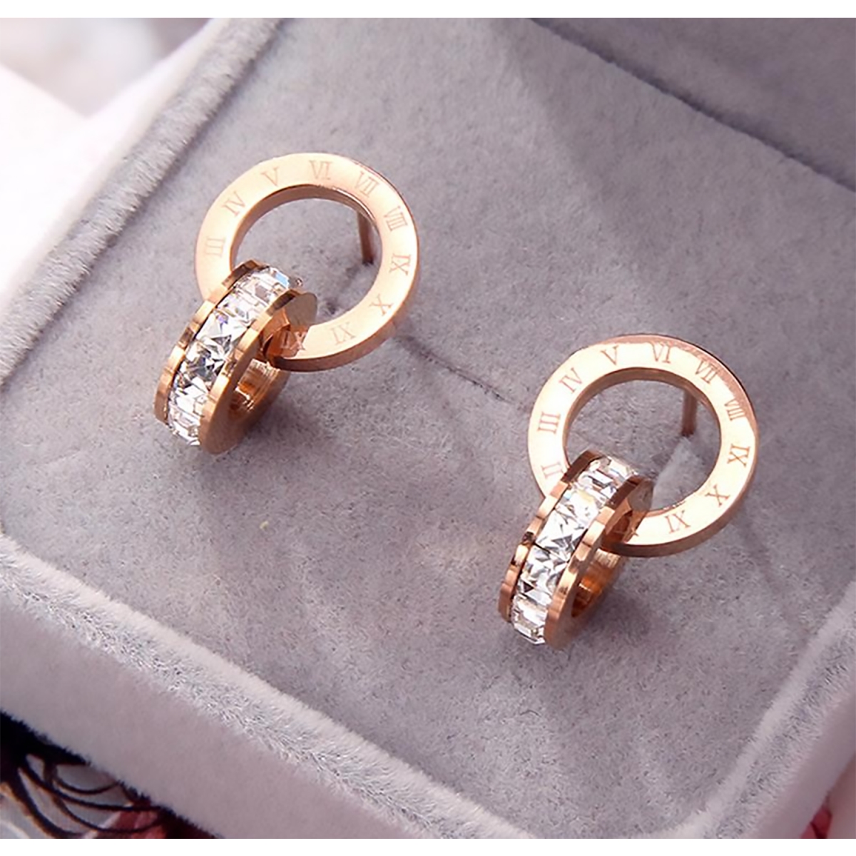 Picture of Adore 30386565 Stainless Steel Crystal Studded Fashion Earrings