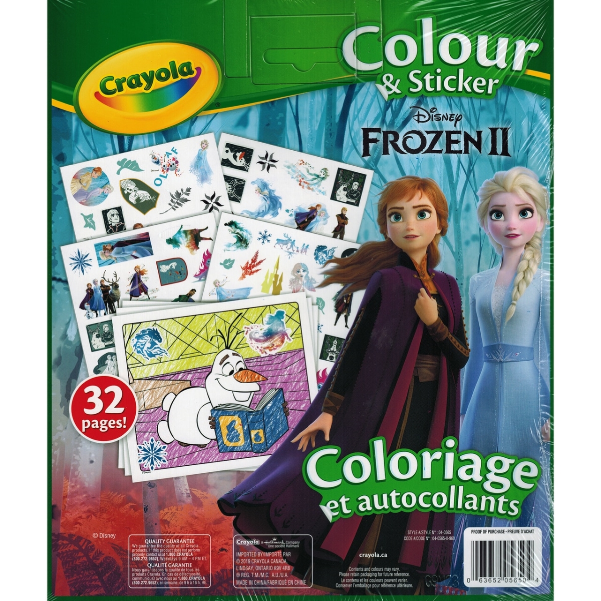 Crayola 30372790 Disney Frozen Ii Color & Sticker Book - 50 Stickers - 32 Pages